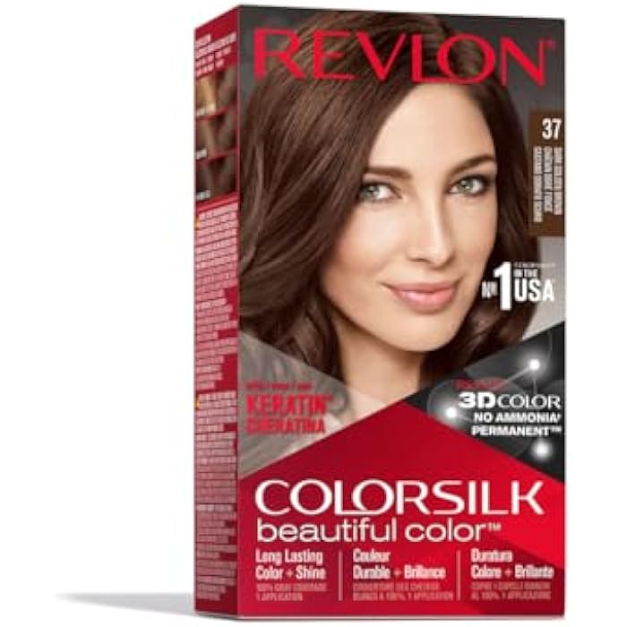 Revlon Colorsilk Ammonia Free Permanent Haircolor Dark Golden Brown Cslk 37 - Image 1